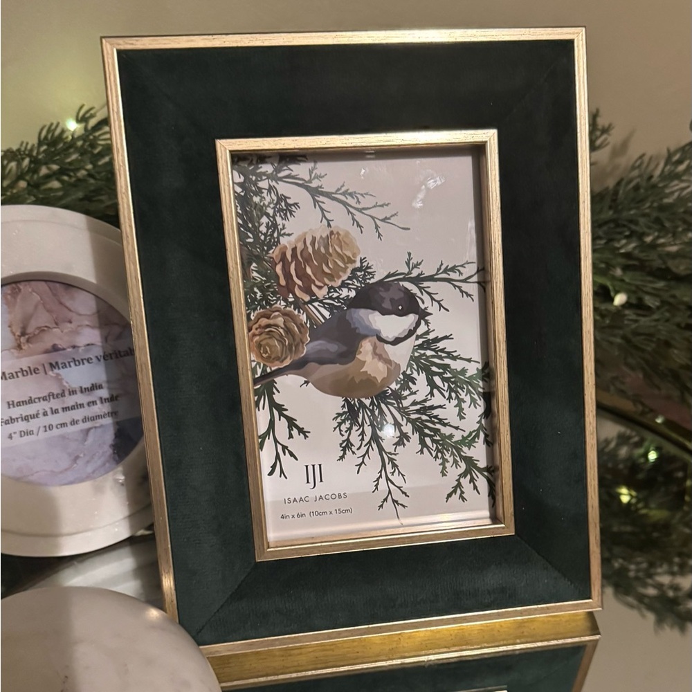Eccolo Velvet Gold Picture Frame 4x6 – Luxe Forest Green – New - Picture 2 of 5